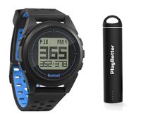 Bushnell iON2 Golf GPS Watch (Black/Blue) Power Bundle | with PlayBetter Portable USB Charger | Simple, Intuitive Golf GPS Watch | 36,000+ Worldwide Courses | 2018 Version