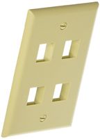 Morris 88148 DataComm Wall Plate for Keystone Jacks and Modular Inserts, 4 Ports, Ivory