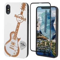 Hard Rock Guitar Wood Phone Case White Compatible with iPhone 8,7,6/6S (Regular) by iProductsUS Includes Screen Protector,Shockproof Protective Case,Compatible with Wireless Charging Cover (4.7")