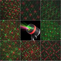 Christmas Lights Show Red and Green Star Waterproof Outdoor Laser Projector Light with Remote Control for Christmas, Holiday, Party, Landscape, and Garden Decorations