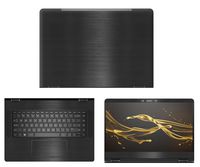 Decalrus - Protective Decal for HP Spectre x360 Convertible 15-bl062nr (15.6" Screen) Laptop Black Texture Brushed Aluminum Skin case Cover wrap BAhpspectre_bl062nrBack