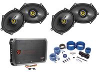 4 Kicker 46CSC684 CS68 6x8 450w Car Audio Speakers+4-Channel Amplifier+Amp Kit