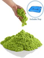 CoolSand Green 5 Pound Refill Pack - Including: 5 Pounds Moldable Indoor Play Sand, Storage Bucket & Inflatable Sandbox