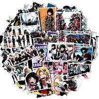 WerNerk My Hero Academia Anime Cartoon Laptop Stickers Waterproof Decal Bumper No-Duplicate Skateboard Pad MacBook Car Snowboard Bicycle Luggage Decor (50PCS-1)
