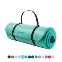 Retrospec Solana Yoga Mat 1" Thick w/Nylon Strap for Men & Women - Non Slip Excercise Mat for Yoga, Seafoam, 1 inch