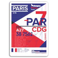 2 x 10cm Paris Airport Vinyl Stickers - Travel CDG Sticker Laptop Luggage #17121 (10cm Tall)