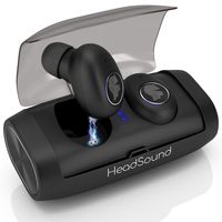 HeadSound H5 True Wireless Earbuds Headphones,100Hr Play w/ 2600mAh Auto Pairing SweatProof Sport Headset, 3D Sound Bluetooth 5.0 Totally Wireless in Ear Earphones, Built in Mic Dual Speaker for Calls
