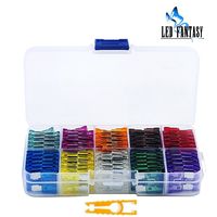 LED Fantasy 100 Pieces Assorted Auto Car Truck Standard Blade Fuse Assortment Box Kit 2A 3A 5A 7.5 A 10A 15A 20A 25A 30A 35A Car Boat Truck SUV Automotive Replacement Fuses with Free Fuse Puller