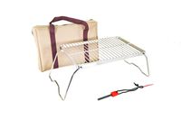 Thanson Foldable Campfire Grill Made of Strong Durable Stainless Steel No Rust or Paint Peeling Includes Portable Heavy Duty Carrying Case and Magnesium Fire Starter with Striker (Small)