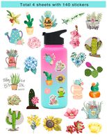 HaokHome S-012 140pcs Vinyl Flower Stickers Floral for Kids Teens Stickers for Water Bottles Phone Scrapbooking Envelopes Cars Wall Bulk Hydro Flask Laptop Luggage Computer Notebook Journal Planner