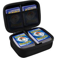 Card Holder Compatible for PM TCG Cards, All Card Game Storage Box Binder Fits Up 400+ Lycanroc Gx/Assorted/with 2 Removable Divider and Strap(Black)