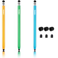 Honsky Cell Phone Stylus, Tablet Stylus for Touch Screens: Universal Slim Long Metal Pencil-Like Stylist Pens, Tablet Pen, Touchscreen Stylus Pen - Blue, Champagne, Green - Cylinder, 3 Packs