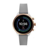 Fossil Women's Gen 4 Sport Heart Rate Metal and Silicone Touchscreen Smartwatch, Color: Rose Gold, Grey (FTW6025)