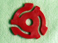 (10 Pack) Red Plastic 45 RPM 7 Inch Vinyl Record Adapter / Adaptor - 7" Flat Inserts