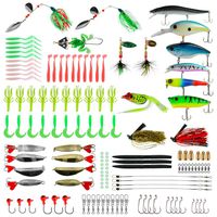 Rose Kuli Fishing Lures Baits Tackle Kit, Crankbaits, Spinnerbaits, Topwater Lures, Fishing Spoons, Plastic Worms, Jigs, Fishing Hooks, Tackle Box and More Fishing Gear Lure