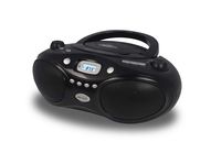 Axess Top-Loading Portable Boombox Cd/Bluetooth Playback Digital AM/FM Radio Player, Home Audio, AUX, Headphone Jack (Black)