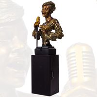 Rock & Roll Vintage 1950s Era Singing Lady Rechargeable Bluetooth Speaker Statue Figurine Bust w/SD USB Radio & Remote Control
