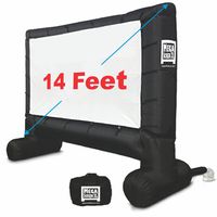 EasyGo Products 14' Inflatable Mega Movie Screen -  Canvas Projection Screen for Outdoor Parties -  Movie Cinema is Guaranteed to Thrill and Excite.  Includes Inflation fan, Tie-Downs and Storage bag