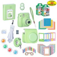 Fujifilm Instax Mini 9 Instant Film Camera Bundle with Over 15 Accessories | 40 Sheets of Instant Film + Mini Nine Leather Case + Photo Album + Lens Filters + Mini Frames + More
