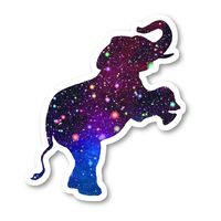 Elephant Jumping Sticker Bright Galaxy Stickers - 2 Pack - Laptop Stickers - 2.5" Vinyl Decal - Laptop, Phone, Tablet Vinyl Decal Sticker (2 Pack) S81882