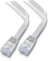 rhinocables ETHERNET Cable Flat CAT6 Patch Network GIGABIT Thin Internet RJ45 CAT 6 Compatible with CAT5 CAT5E CAT 5 (1ft 8inch, White)