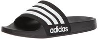 adidas Men's Adilette Shower Slide Sandal, Black/White/Black, 4 M US