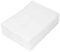 Compulabel Pinfeed Labels Fanfold Permanent Adhesive, 4" x 15/16", White (120205)