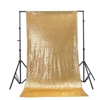 TRLYC Gold Shimmer Sequin Photography Backdrop Sequin Curtain Seamless Backdrop 5x6FT for Wedding/Party