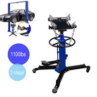 Iglobalbuy 2 Stage 1100lb Adjustable Height Hydraulic Telescoping Transmission Jack with Pedal 360° Swivel Wheel Lift Hoist