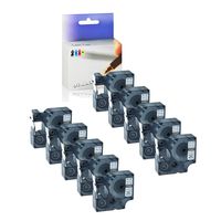 KCMYTONER 19mm (3/4 inch) x 5.5m 18484 Permanent Polyester Label Tape Compatible for DYMO Rhino 5200 6000 LabelManager LabelWriter 450 Duo ILP 219 3M PL200 PL300 (Black on White, 10 Pack)