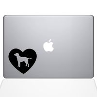 The Decal Guru Heart Labrador Retriever Decal Vinyl Sticker, 11" MacBook Air, Black (1604-MAC-11A-BLA)