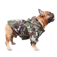 iChoue Dog Raincoat Lightweight Windbreaker Hooded Jacket for French bullodg Pug Boston Terrier Outdoor Water Resistant Coat - Camouflage/Size L