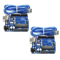 FTCBlock 2pcs UNO R3 Board ATmega328P ATMEGA16U2 with USB Cable for Arduino Compatible with Arduino UNO R3