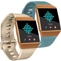 Tobfit Bright Designed Bands Compatible with Ionic Bands, Soft TPU Sport Arm Wristband Accessories for Women Men, Large, Champagne Gold, Slate