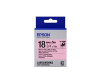 Epson LabelWorks Iron-on LK (Replaces LC) Tape Cartridge ~3/4" Black on Pink (LK-5PBQ) - for use with LabelWorks LW-400, LW-600P and LW-700 Label Printers