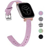 Seltureone Woven Fabric Band Compatible for Fitbit Versa Lite, Fitbit Versa Bands -Lavender (S)