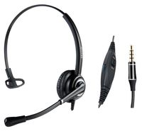 MAIRDI Mobile Phone Headset with Nosie Cancelling Mic 3.5mm Jack Compatible with Apple iPhone Samsung Huawei HTC More Androids Smart Phone with Mic Mute Volume Control and Adjustable Headband