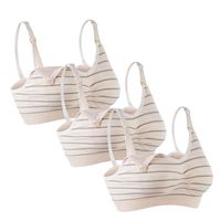 Women's Full Bust Sleeping Nursing Bra Seamless Maternity Bra Wirefree Breastfeeding Bra Bralette Hands Free Breastpump Bra with Removable Pads 3 Pack Pink Large