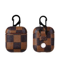 Airpods Case Keychain,MeiQing Leather AirPod 1 2 Charging Protective Case Cover for Airpods Earphones Accessories Great Gift (Brown)