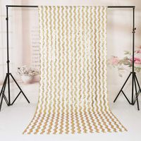 TRLYC 4Ft7Ft Gold Chevron Sequin Backdrop Shimmer Curtain Wedding Party Decoration