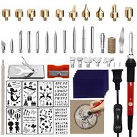 50 PCS Wood Burning Kit, Valentine Day DIY Wood Tool with Adjustable On-Off Switch Control Temperature 200~450 ℃ Professional Wood Burning Pen and Various Wooden Kits Carving/Embossing/Soldering Tips