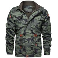 Mens Camo Jacket, Mens Autumn Winter Casual Vintage Long Sleeve Zipper Sports Outwear Hooded Sweatshirts Leather Coat