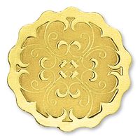 Scalloped Embossed Foil Certificate Seals, 32 Count (Gold)