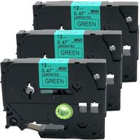 NEOUZA 3PK Compatible for Brother P-Touch Laminated TZe TZ Label Tape Cartridge 12mm x 8m (TZe-731 Black on Green)