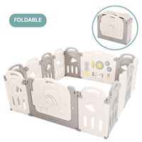 Fortella Cloud Castle Foldable Playpen, Baby Safety Play Yard with Whiteboard and Activity Wall, Indoors or Outdoors (14 Panel)
