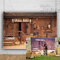 OFILA Farm Barn Backdrop 7x5ft Cowboy Party Photos Western Theme Events Decor Kids Cowboy Birthday Portraits Rustic Photography Background Video Props