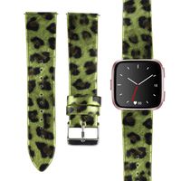 Mtozon Leather Bands Compatible with Fitbit Versa/Versa 2, Genuine Leather Strap Wristbands Replacement Classic Women Men，Color2