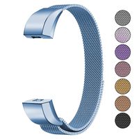 Mosonoi Compatiable with Fitbit Alta Bands, Adjustable Metal Bands Replacement Straps Fit for Fitbit Alta/Alta HR Smartwatch Women Men(Small, Ice Blue)