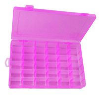 Plastic Jewelry Box Storage Organizer Container with Adjustable Dividers 36 Grids Pink