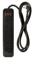 Prime Wire PB922009 6-Outlet Power Strip with Right Angle Plug and 14-3 SJT 3-Feet Cord